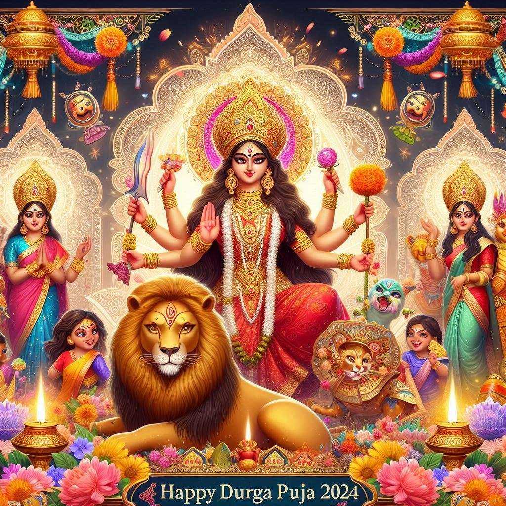 happy durga puja 2024 wishing pictures in hd