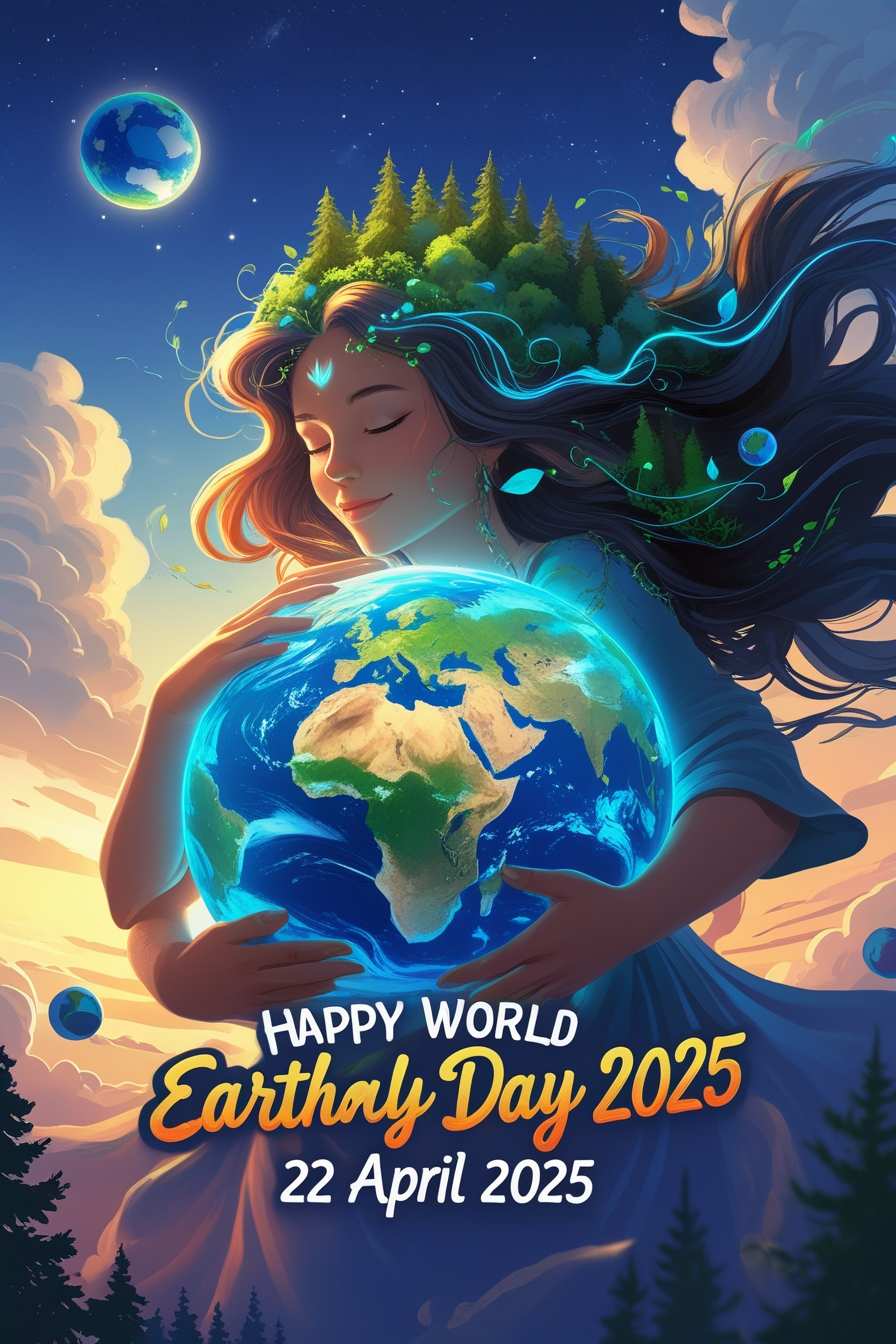 Happy Earth Day 2025 Hindi message image