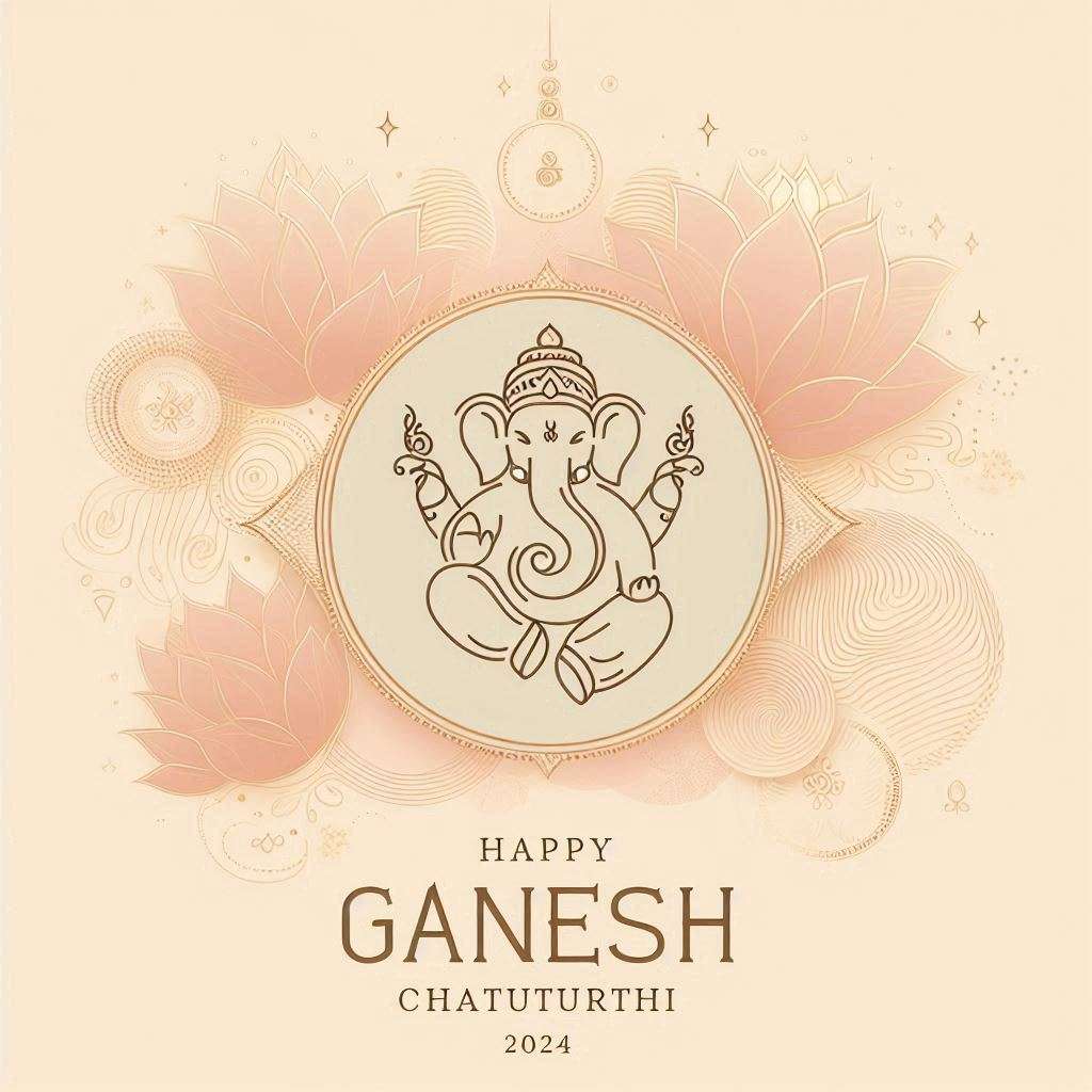 happy ganesh chaturthi 2024 images with ganpati idol designs