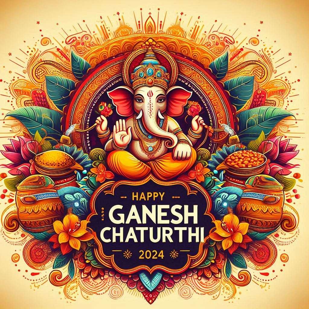 happy ganesh chaturthi 2024 images with wishes and blessings