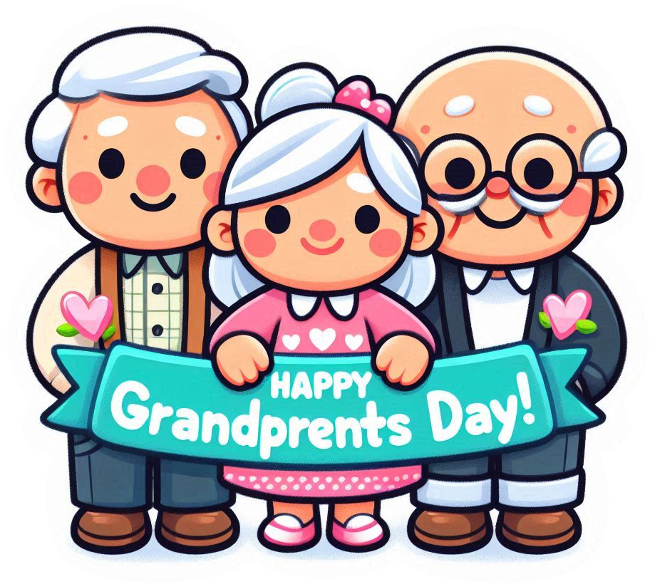 happy grandparents day png images with floral designs for cards