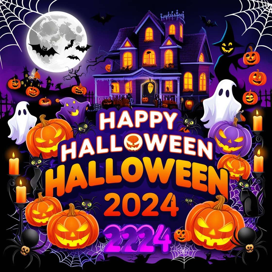 happy halloween 2024 witch-themed images