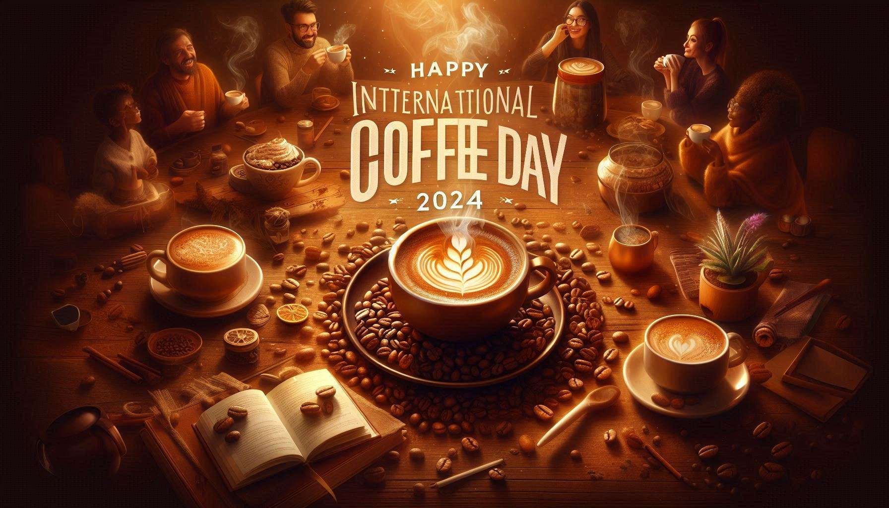 Download Free happy international coffee day 2024 celebration images for websites, slideshows, and designs | royalty-free and unlimited use.