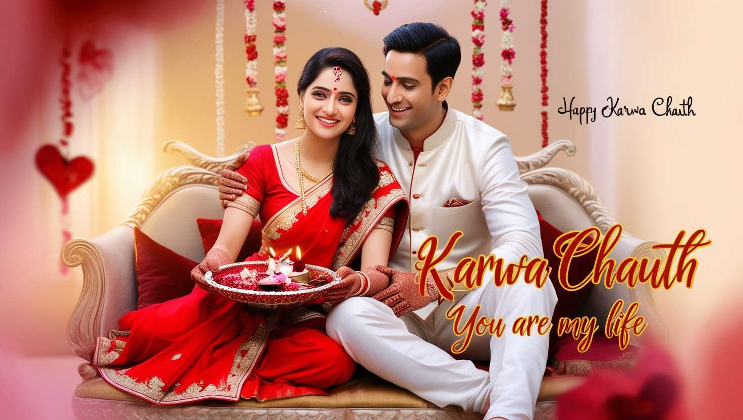 happy karwa chauth images with love quotes for couples