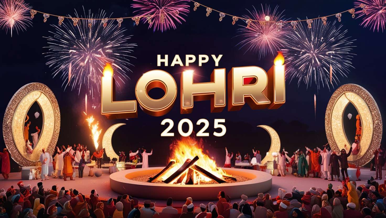 happy lohri 2025 poster design for celebrations