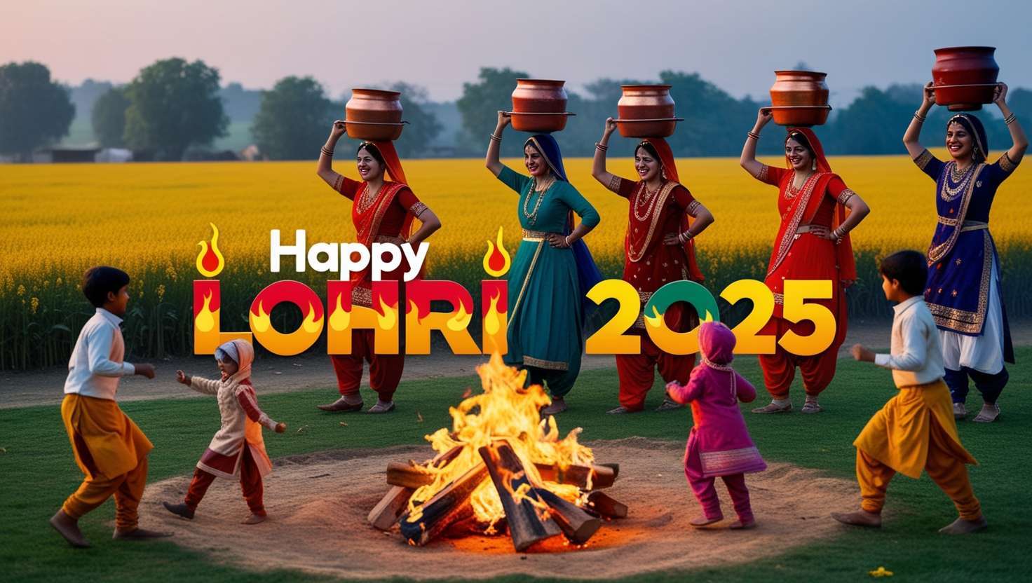 happy lohri greetings 2025 for kids and family