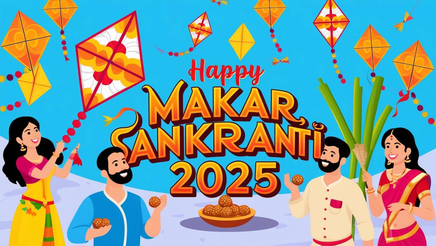 happy makar sankranti 2025 kites pictures png download