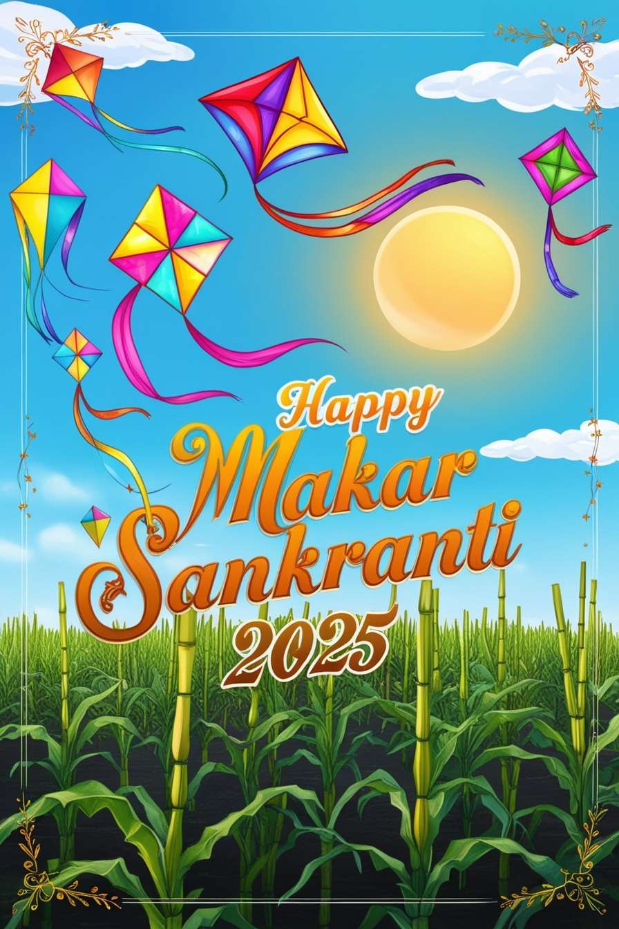 happy makar sankranti 2025 kites png for social media sharing