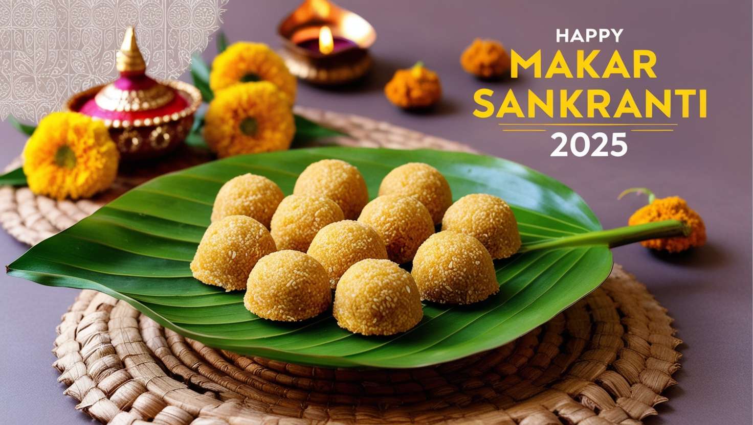 happy makar sankranti 2025 rangoli and sweets images