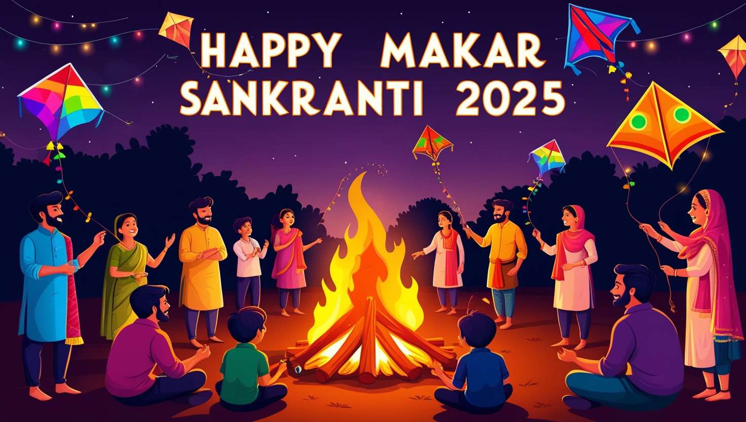 happy makar sankranti 2025 sky filled with kites