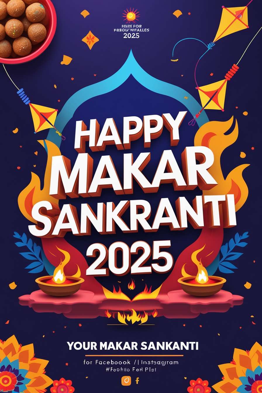 happy makar sankranti 2025 social media post templates