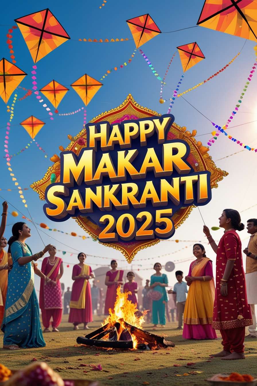 happy makar sankranti 2025 wishes with colorful kites