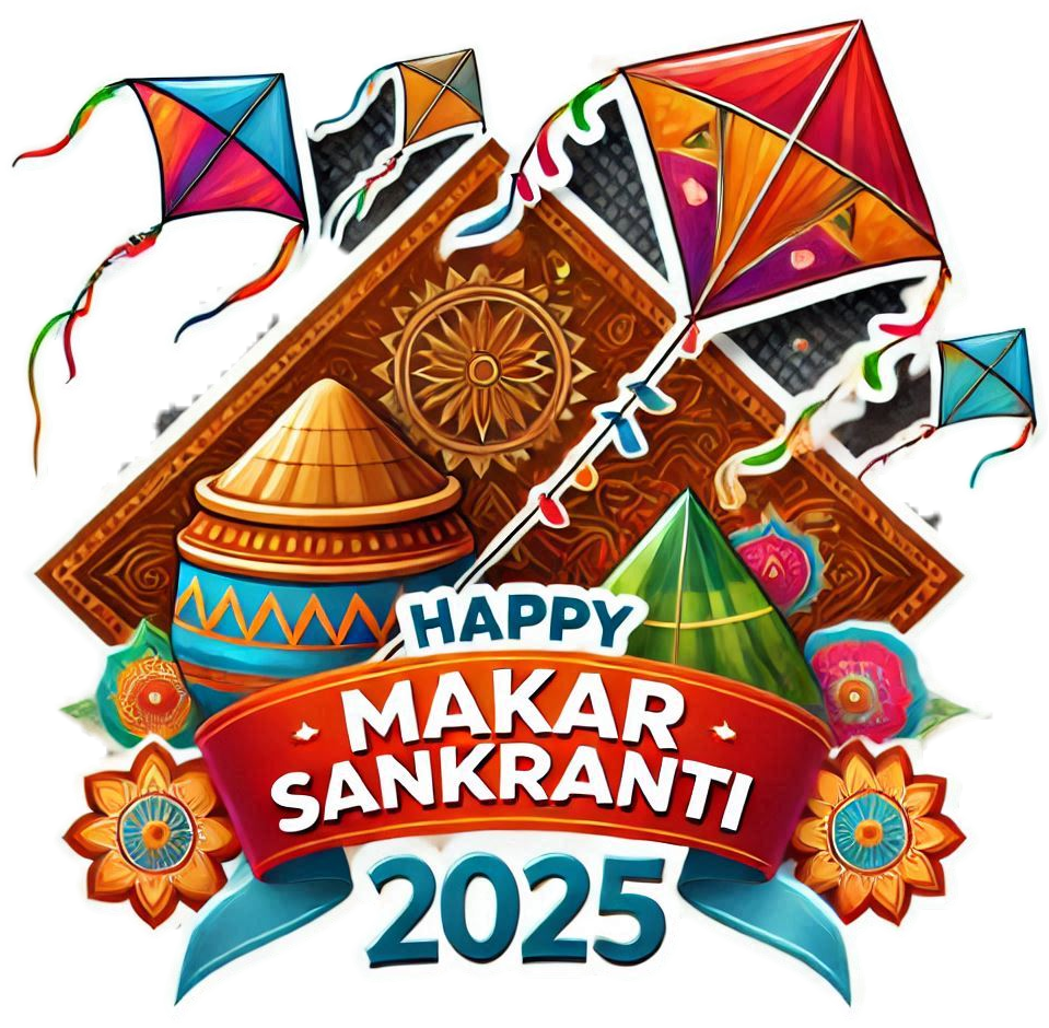 happy makar sankranti png with flying kites