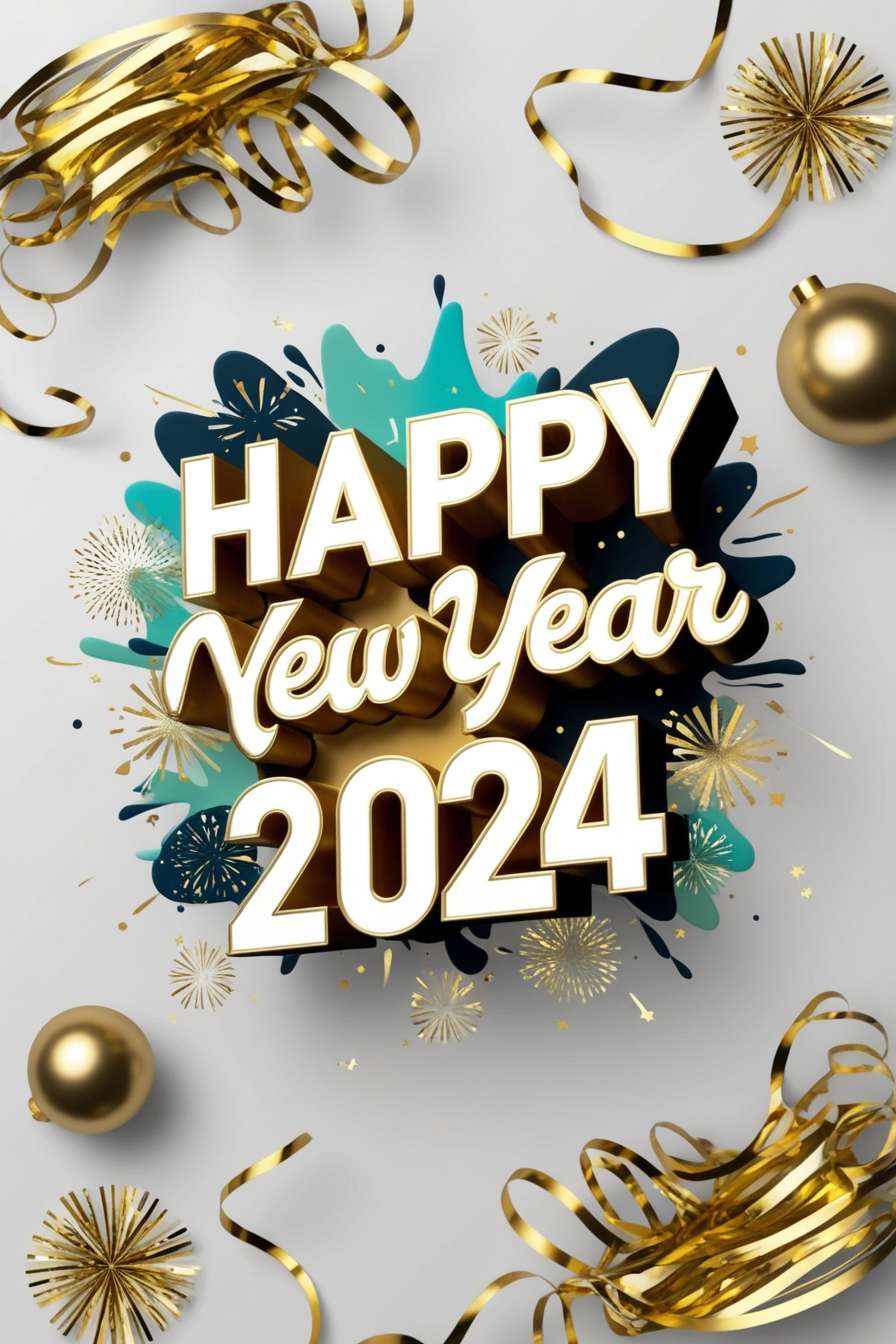 happy new year 2024 festive wallpaper hd for editing