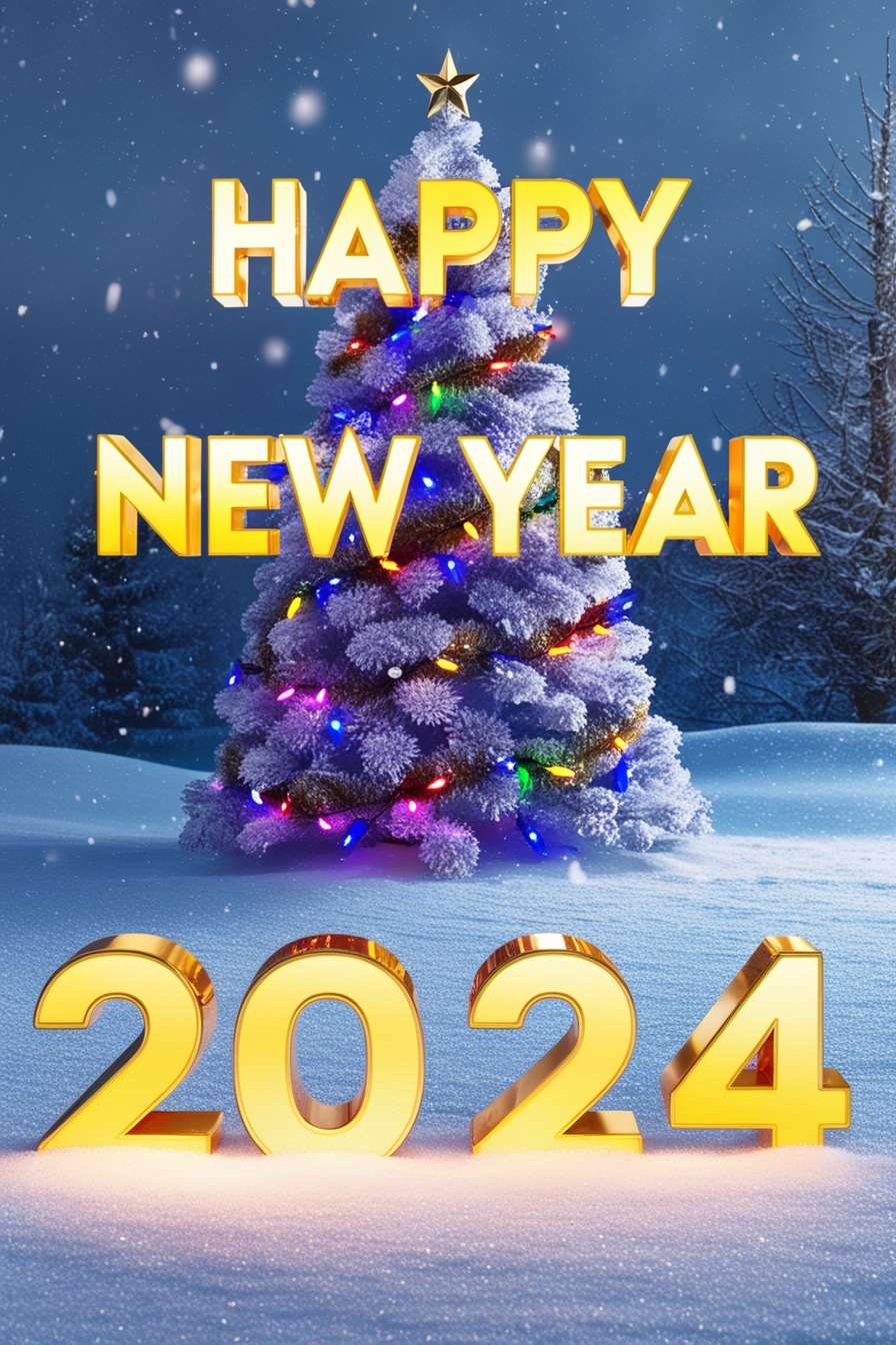 happy new year 2024 glitter wallpaper hd download