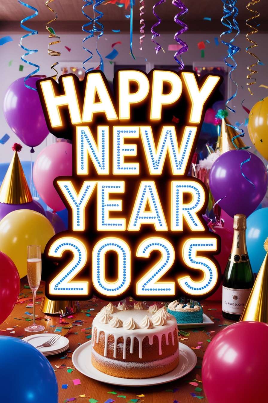 happy new year 2025 modern typography images