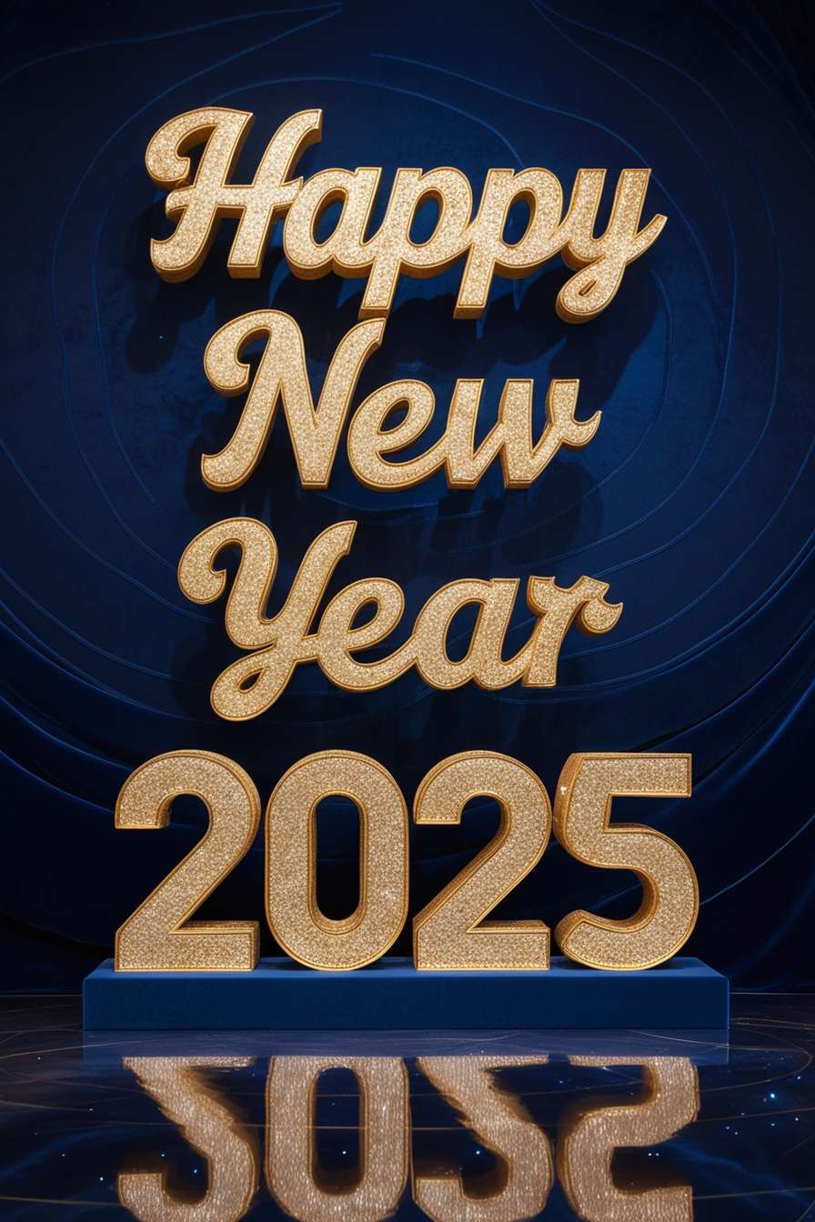 happy new year 2025 neon-style wallpapers