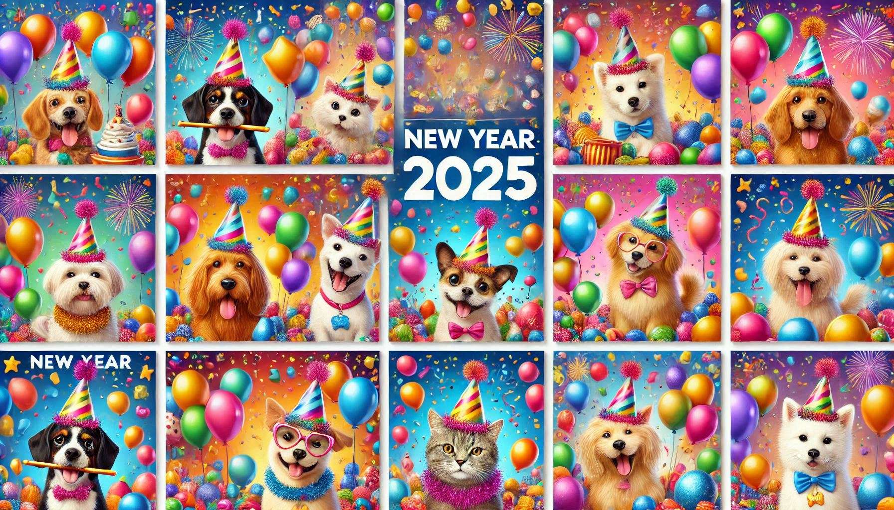 happy new year 2025 pet-friendly wallpapers