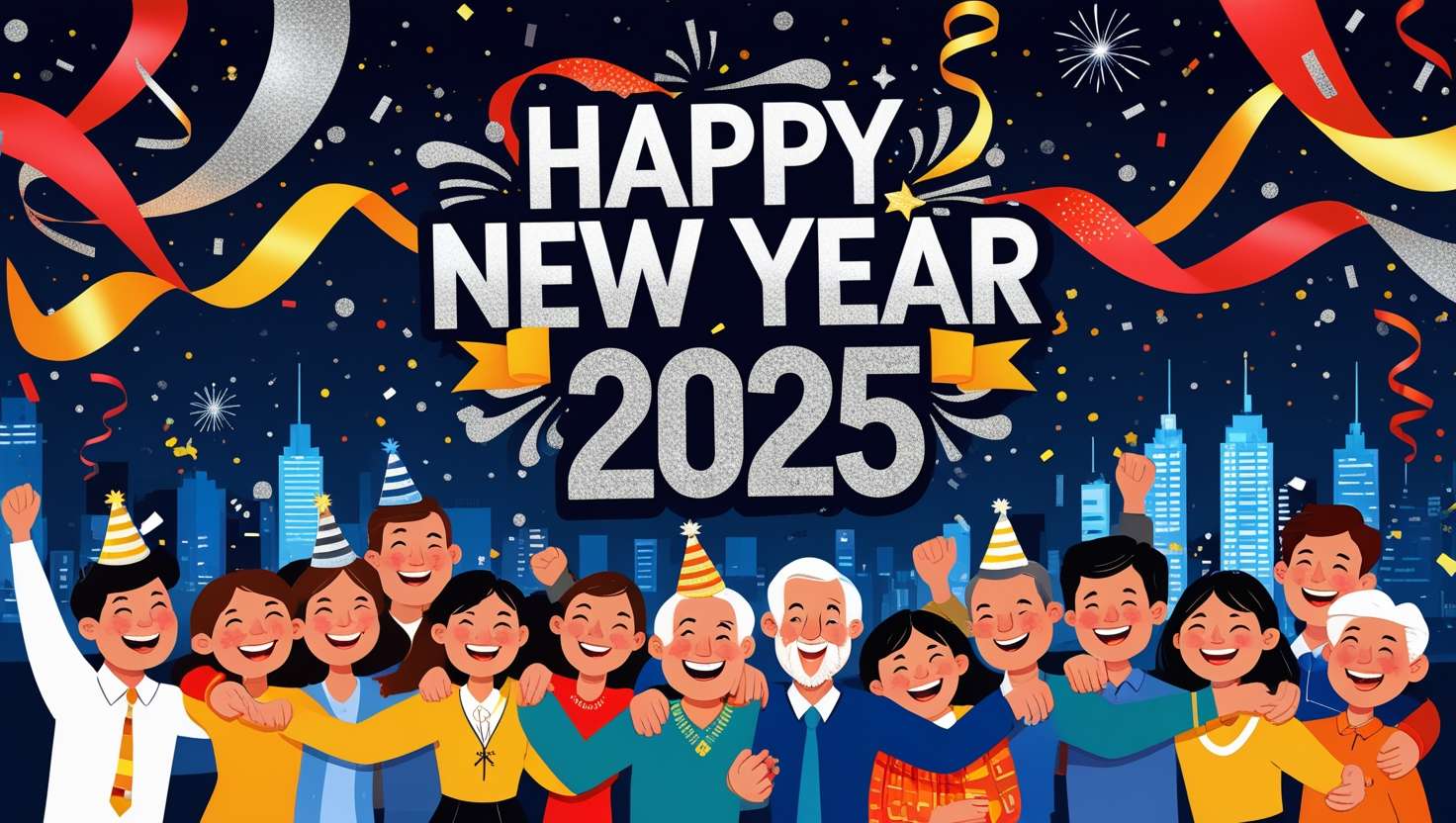 happy new year 2025 wish for friends and family