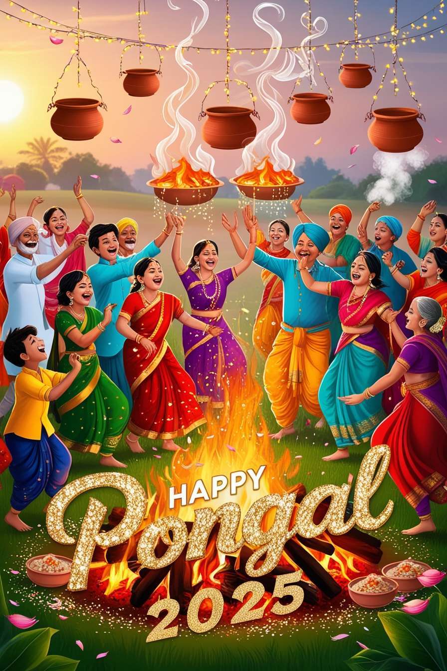 happy pongal 2025 clipart for graphic designs