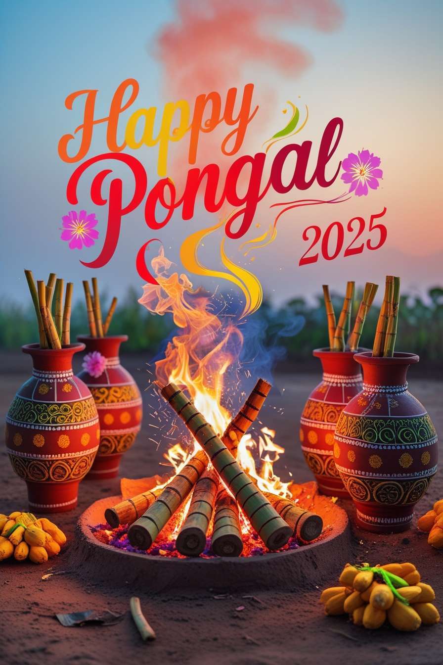 happy pongal 2025 festive wallpapers for mobile