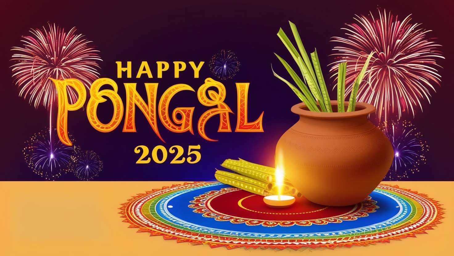 happy pongal 2025 illustrations for graphic projects