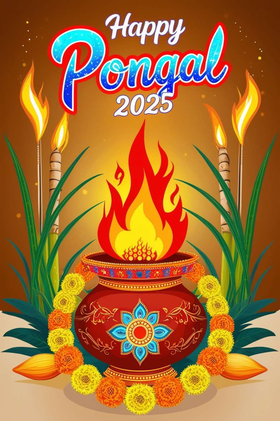 happy pongal 2025 images for social media sharing