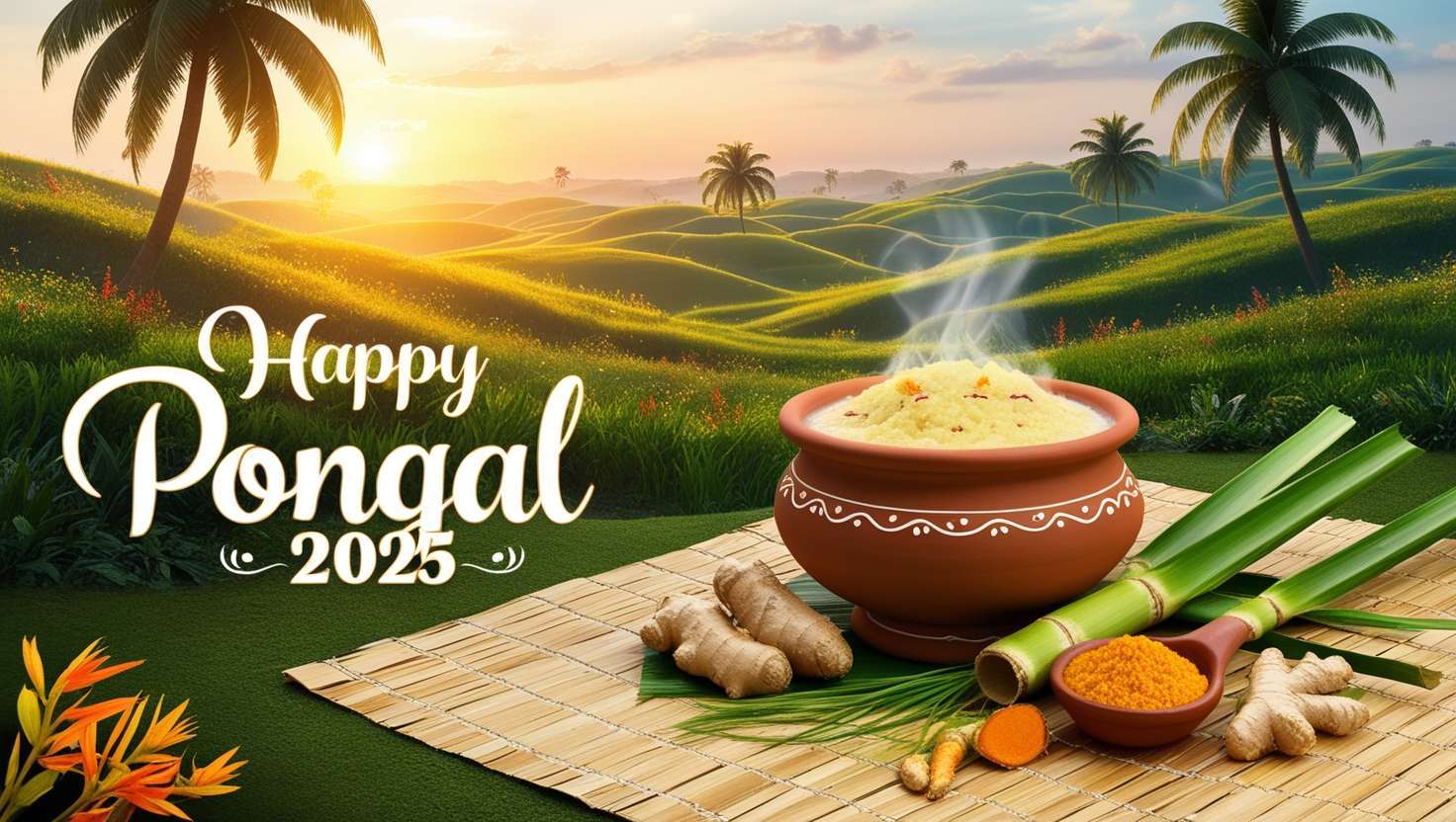 happy pongal 2025 vector images free download