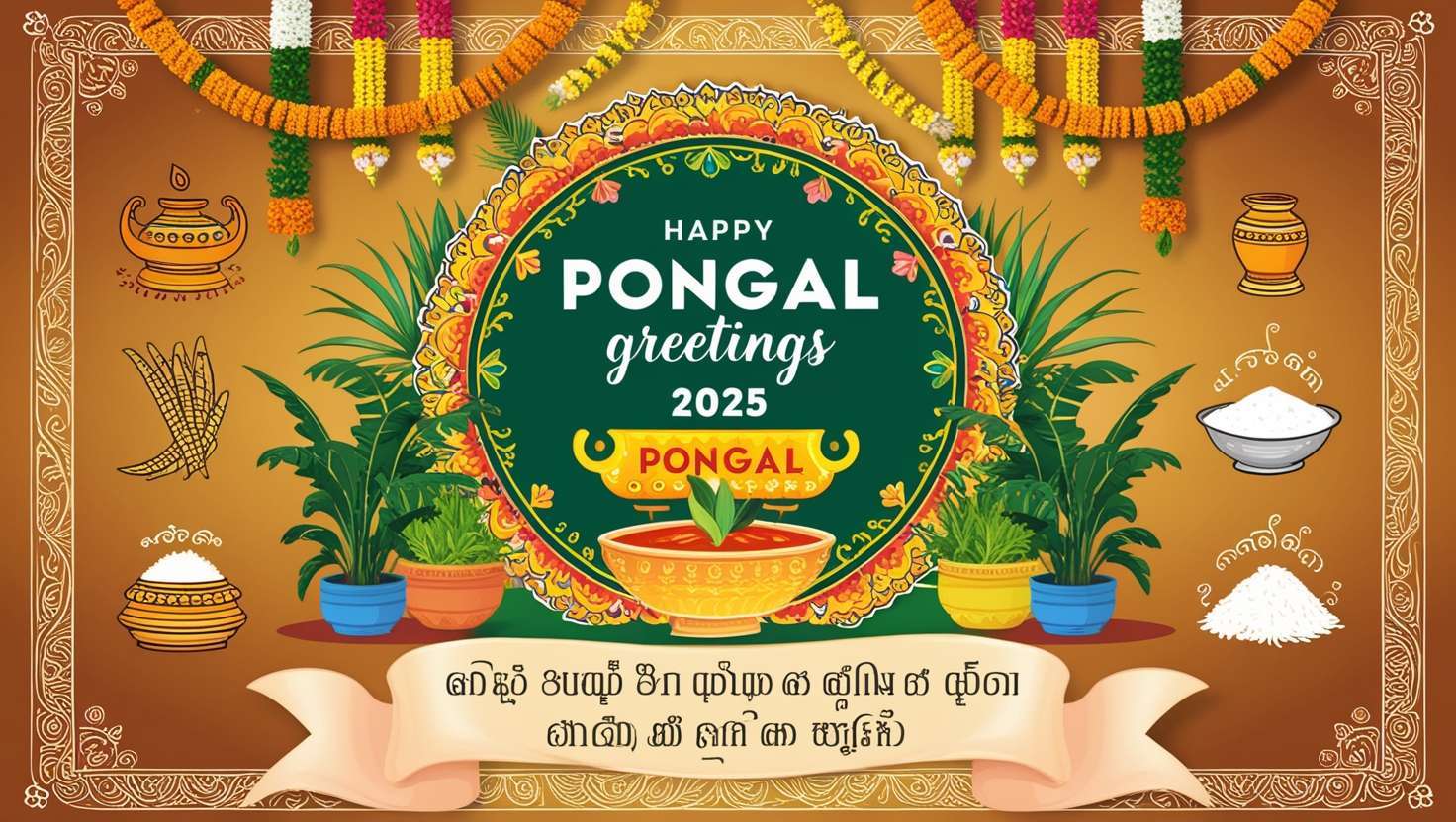 happy pongal greetings 2025 with tamil quotes