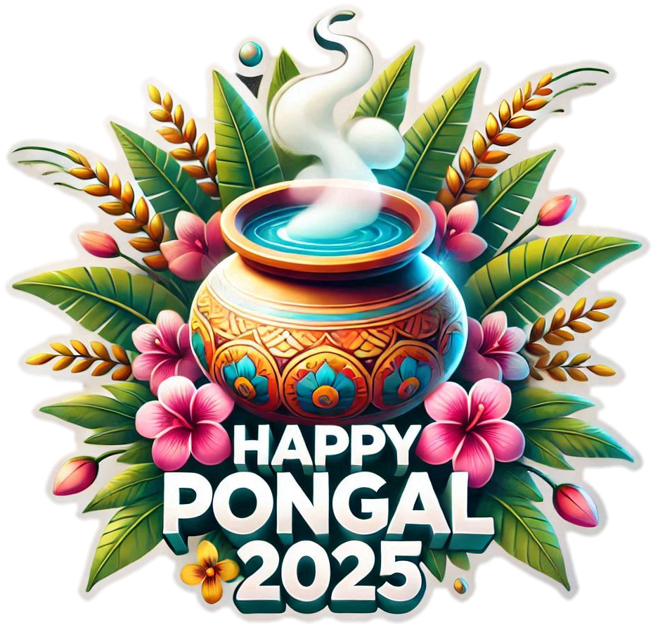 happy pongal holiday png with festive borders