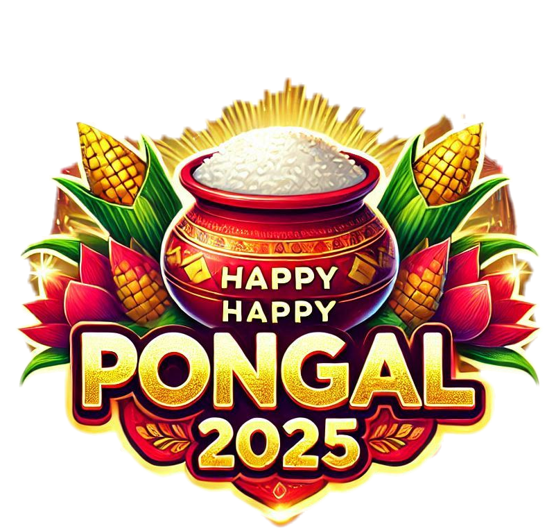 happy pongal holiday theme png with decorations