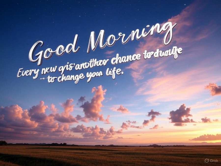 HD good morning image with blue sky and clouds