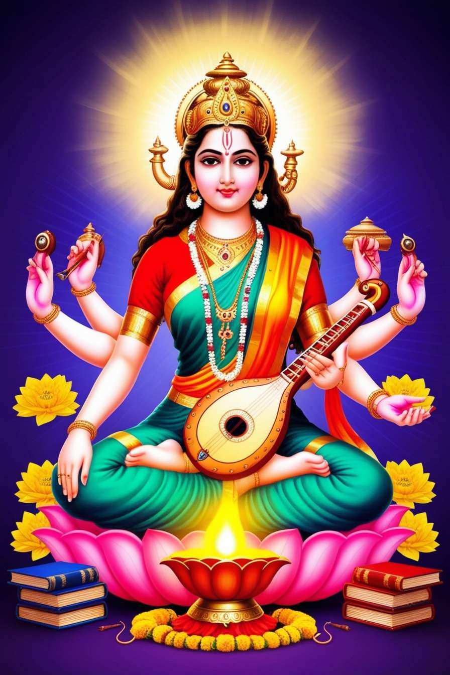 hd saraswati puja wallpapers for mobile