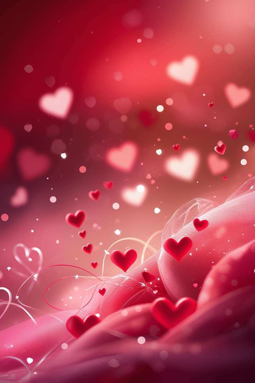 hd valentines day red and pink heart backgrounds for download