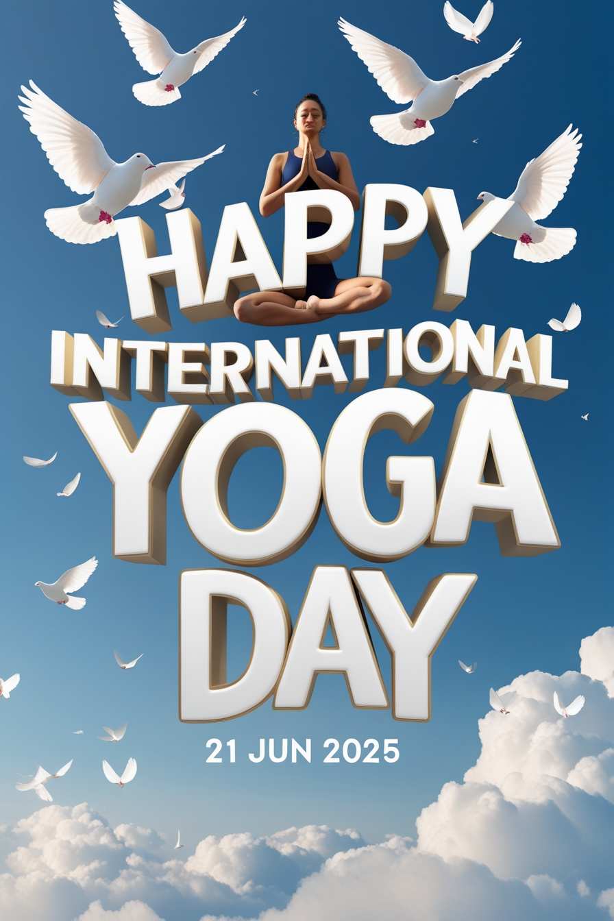 Hd Yoga Day Greeting Image With Slogan - Royalty Free Wishes Image | Pngmagic Free Download Hd Yoga Day Greeting Image With Slogan - High Quality Wishes Background