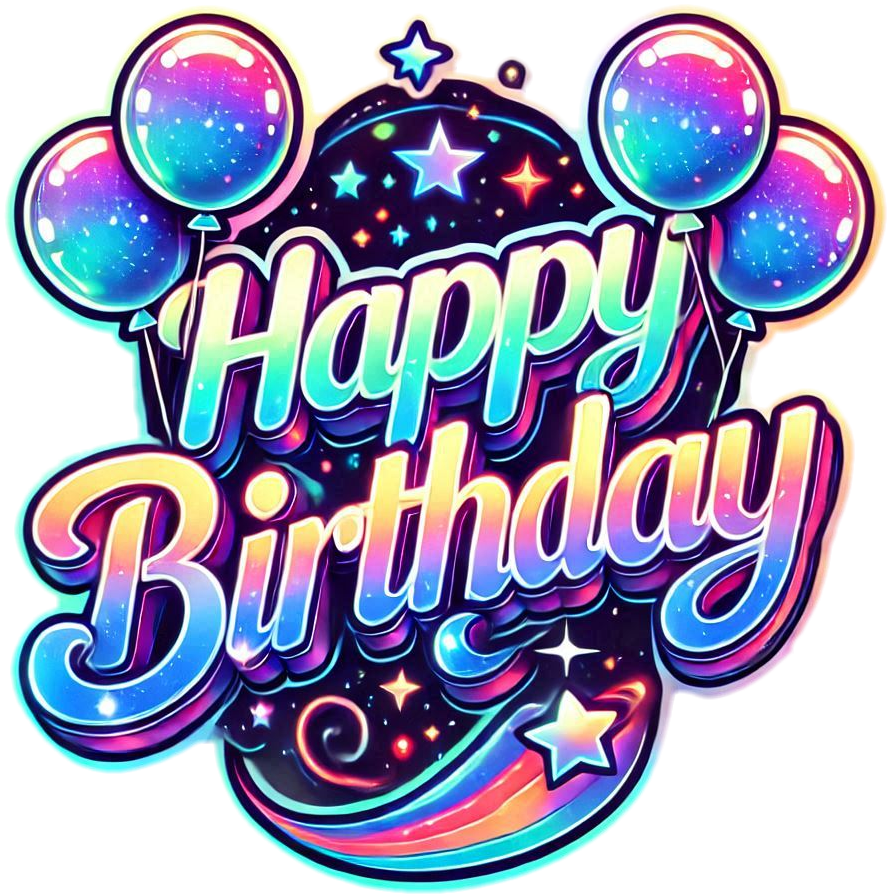 high-quality colorful balloon birthday text images