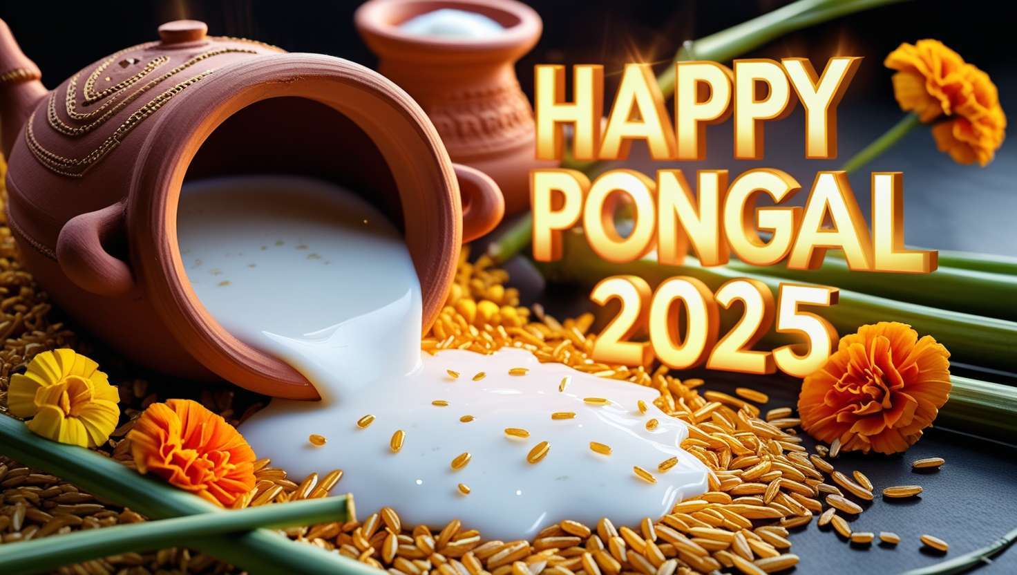 high-quality happy pongal 2025 banner images