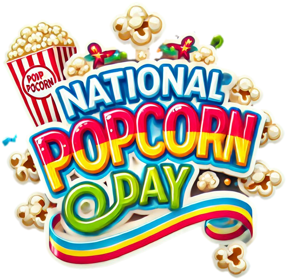 high-quality national popcorn day png for printing