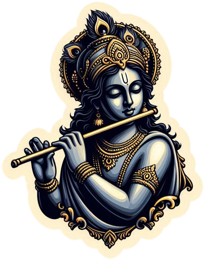 high-resolution lord krishna with flute png image