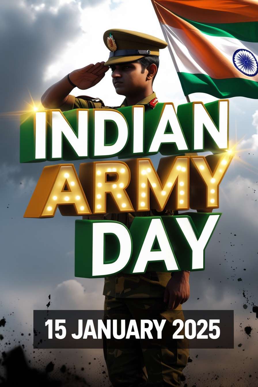 indian army day 2025 soldier silhouette images