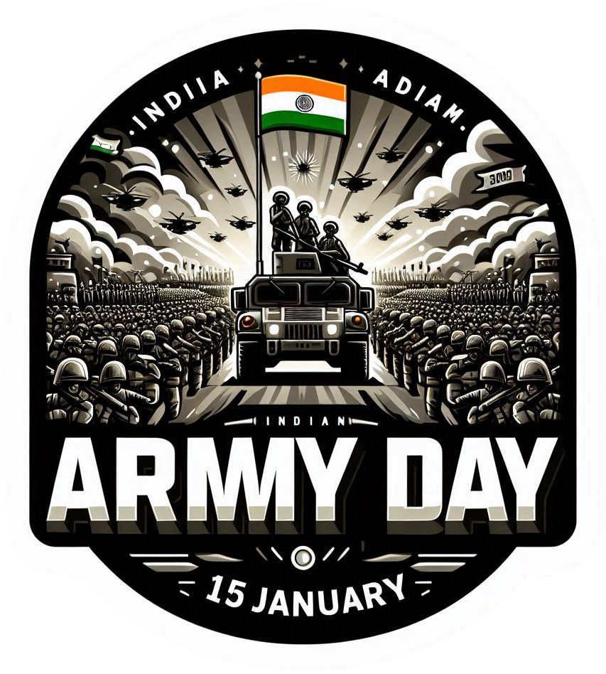 indian army day png 2025 with bold typography