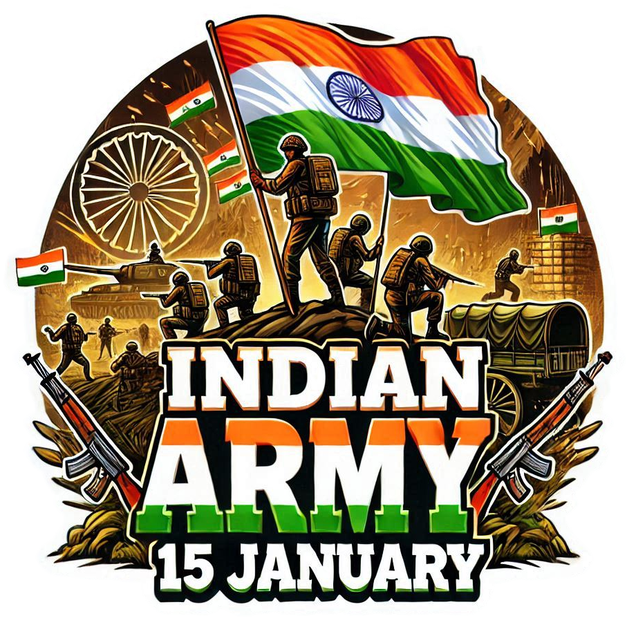 indian army day png 2025 with slogans