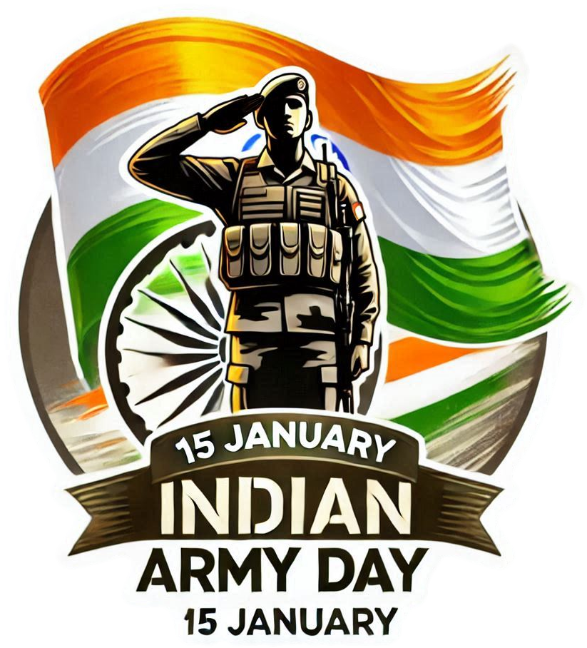 indian army day png 2025 with soldiers silhouette