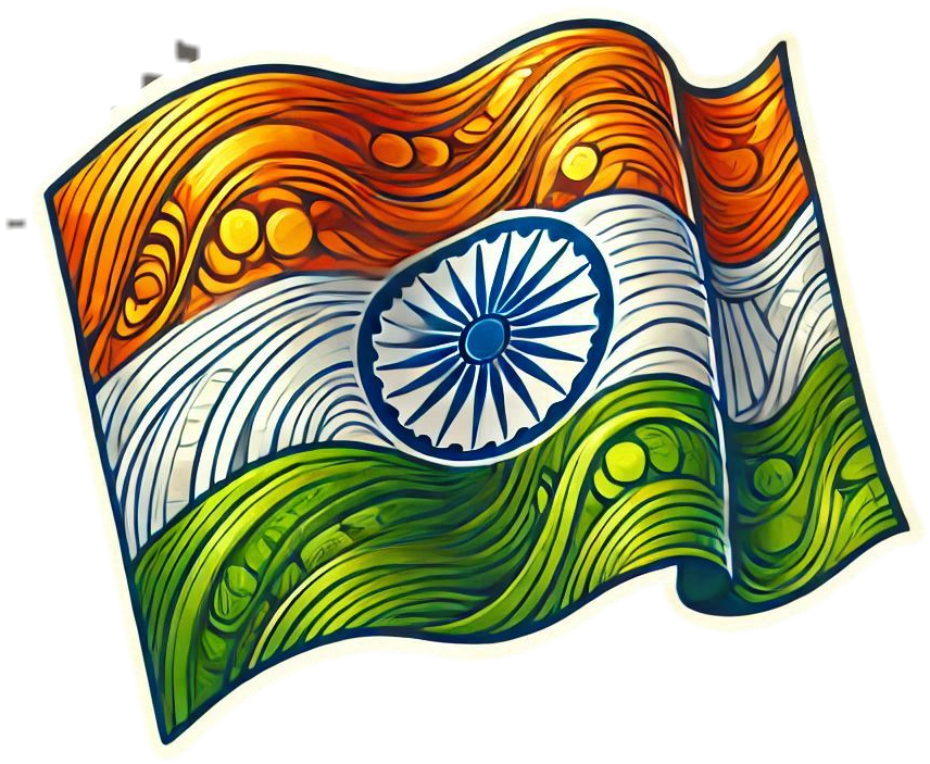 indian flag png hand-drawn style