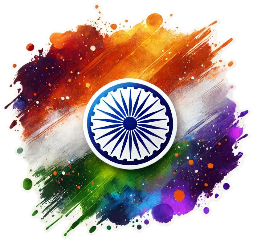 indian flag png watercolor style