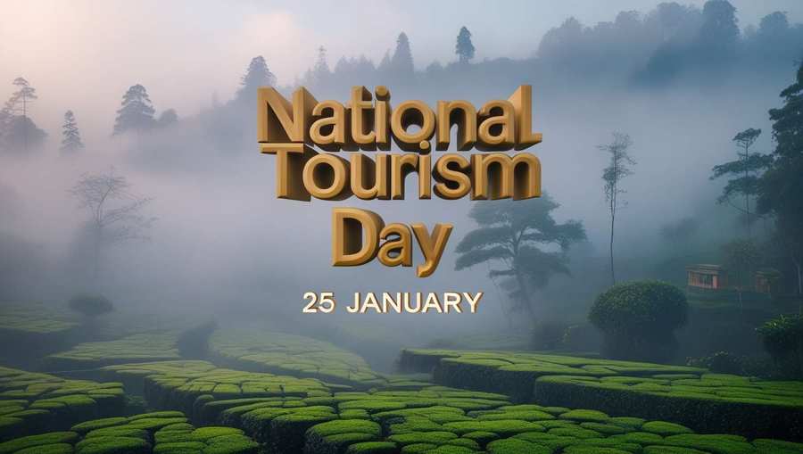 inimalist national tourism day background design