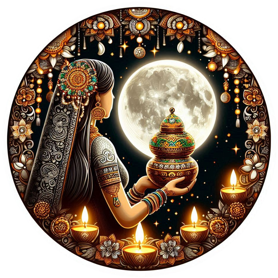 karwa chauth puja scene png image