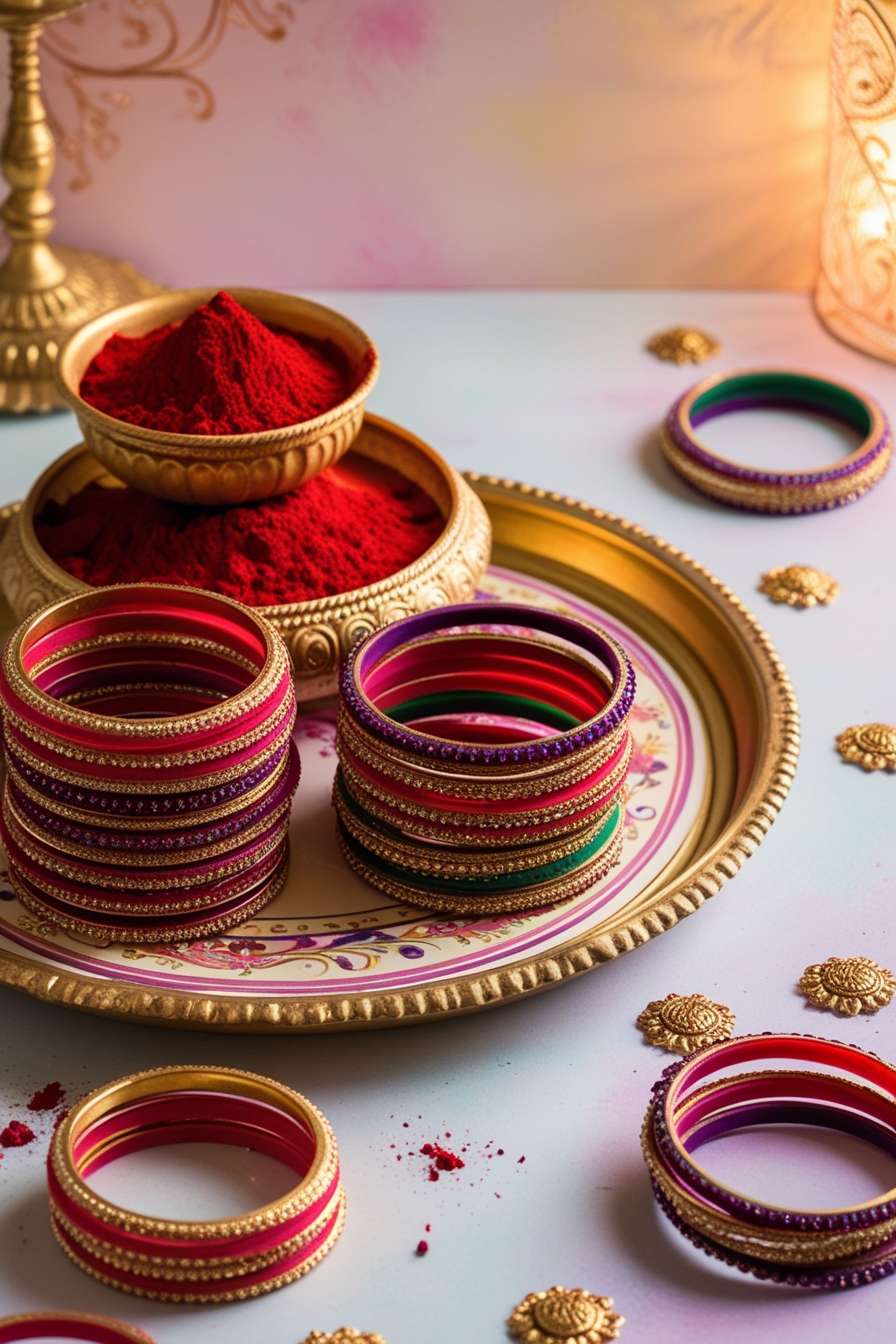 karwa chauth sindoor and bangles images