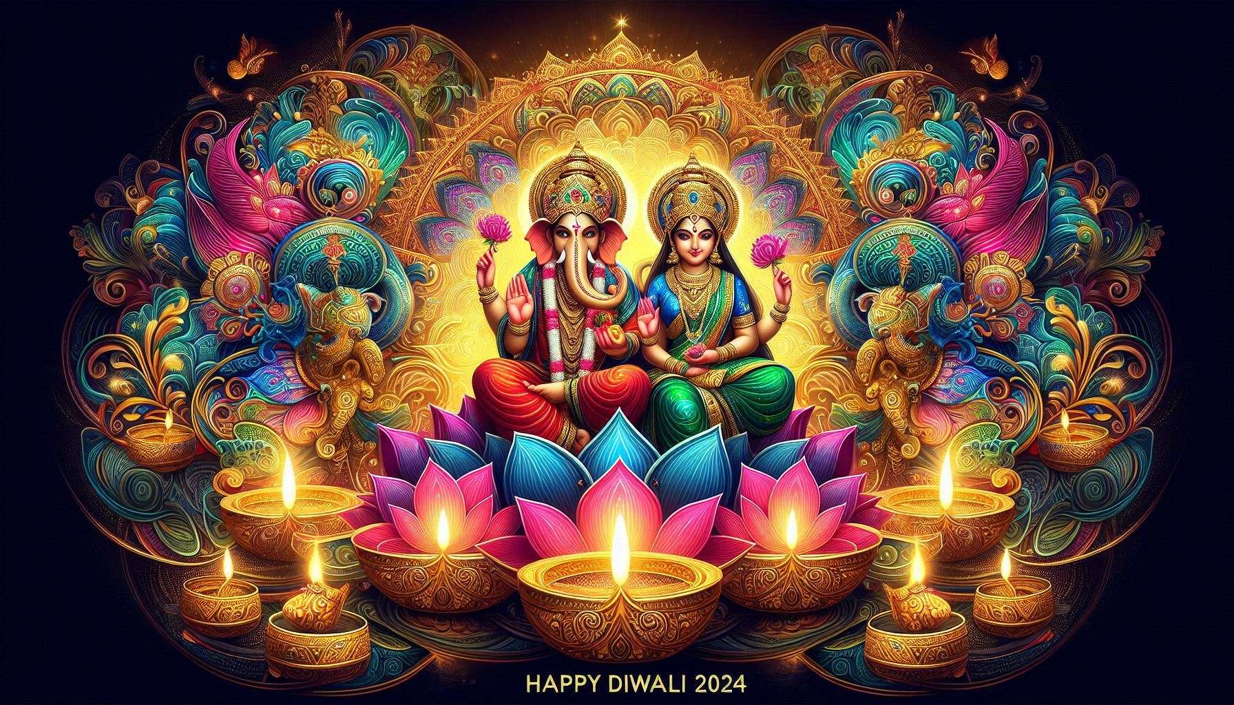 lakshmi and ganesha for happy diwali stock photos