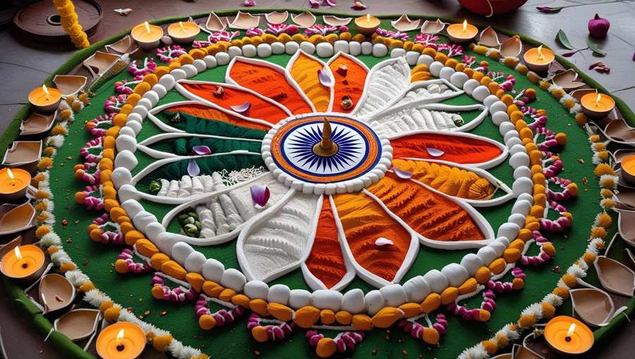 large republic day rangoli for community events